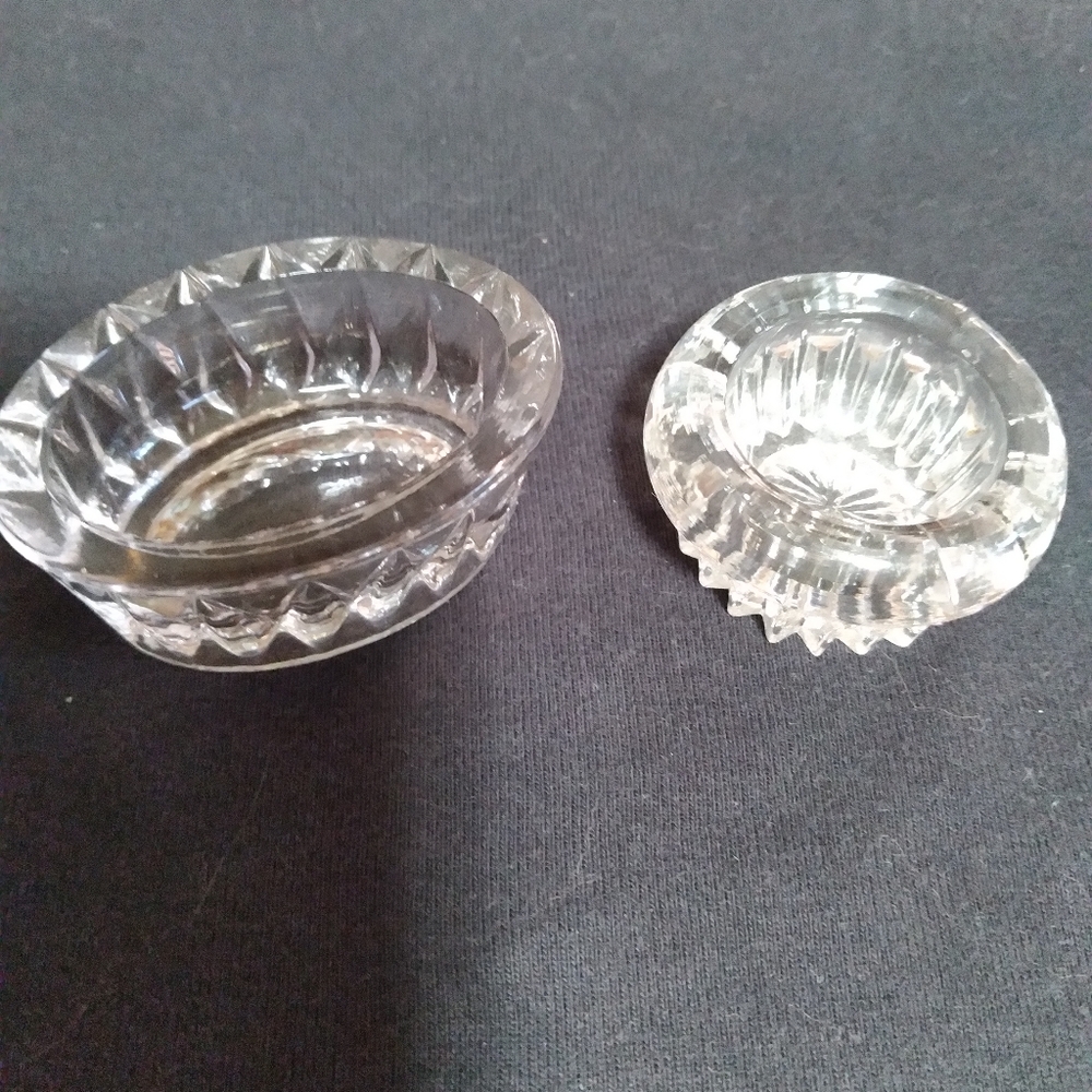 Pantagraph Band Salt cellar King glass Co. & Plain top maker unknown circa 1890s